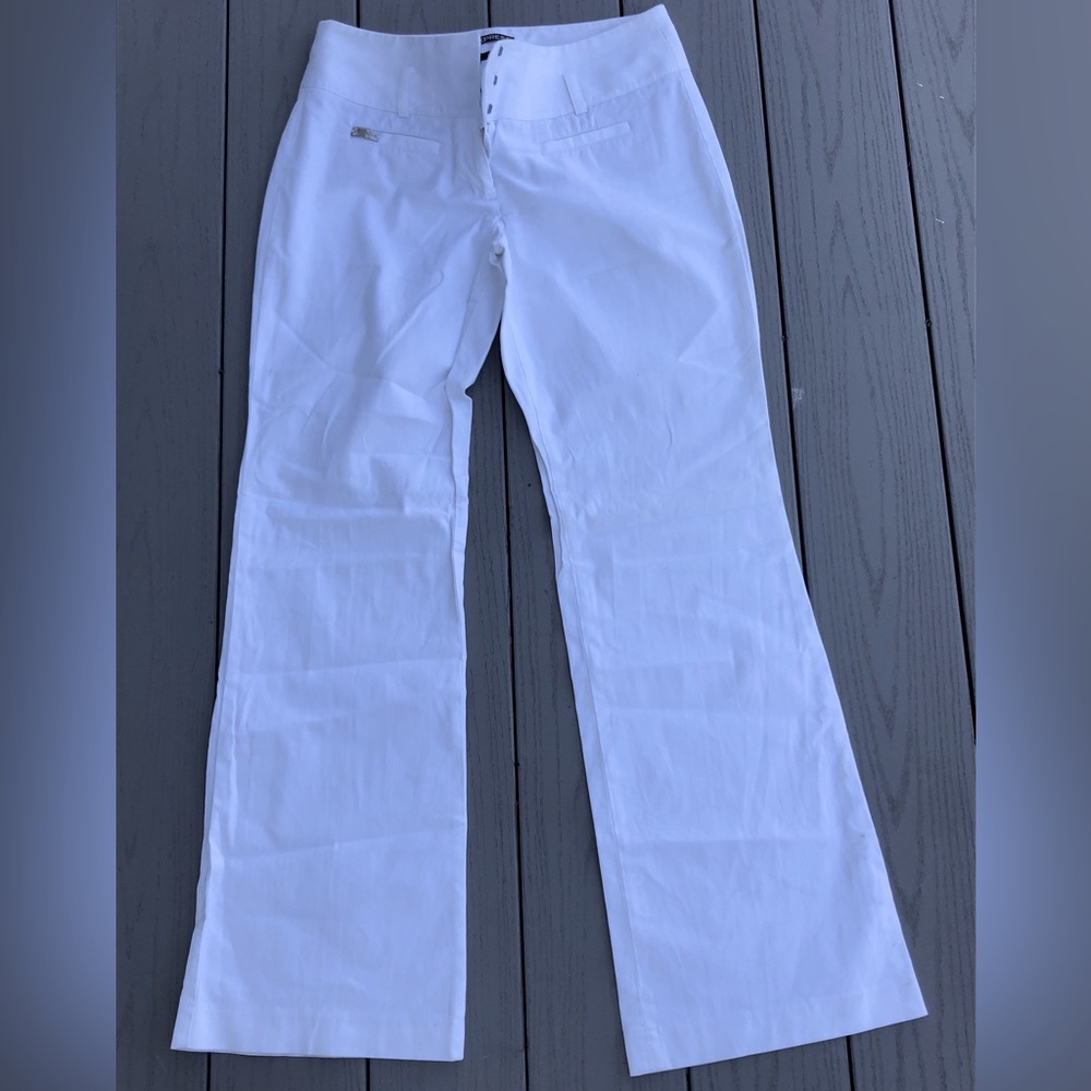 White Express boot cut dress pants
